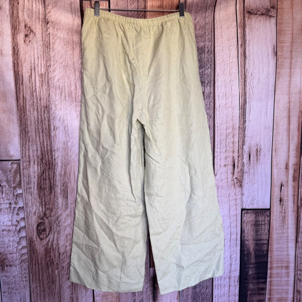 Reformation Olina Linen Pants Dried Herb Wide Leg Coastal Minimalist Size Large - Picture 2 of 8